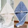 Cappello Asciugacapelli in Pile di Corallo ad Asciugatura Rapida - Cuffia da Doccia Super Assorbente a Strisce Colorate