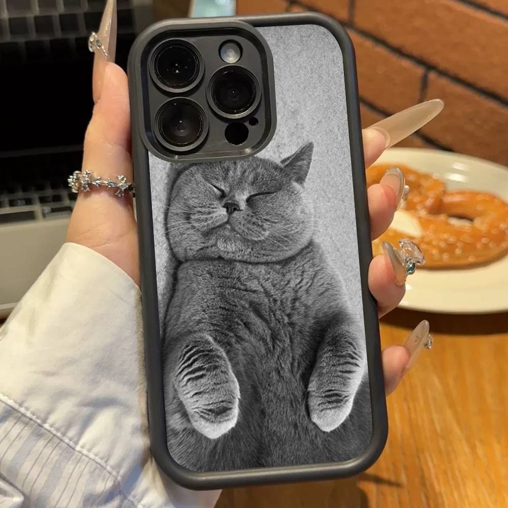 British Shorthair Cat Soft TPU Phone Case For Iphone 17 Air 16 15 14 13 12 11 Pro Max Plus Cover