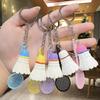 Mode Mini Bedeltje Badminton Racket Sleutelhanger Sleutelhouder Sleutelring Sleutelhangertje Badminton Hanger Sleutelring Voor Rugzakken En Sleutels