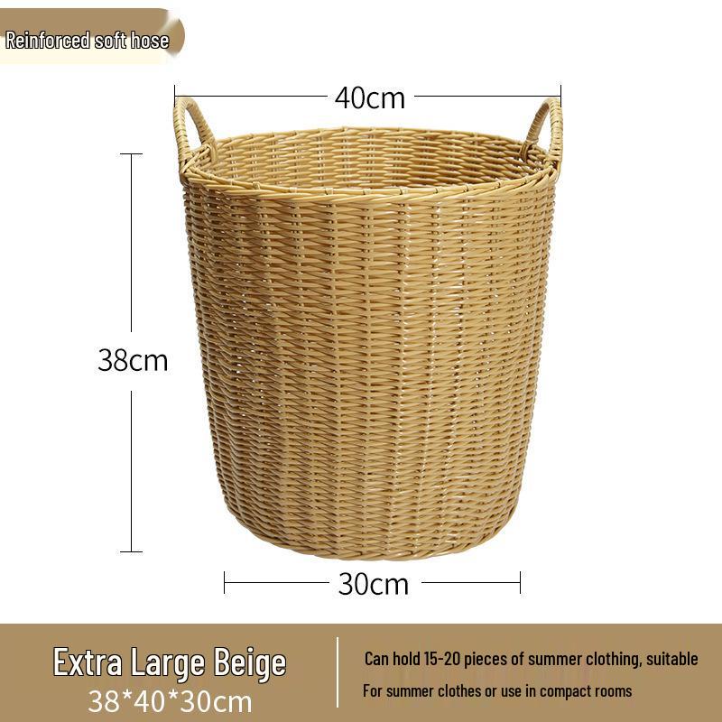 Lux Woven Rattan Laundry Basket - Elegant Clothes Storage Solution