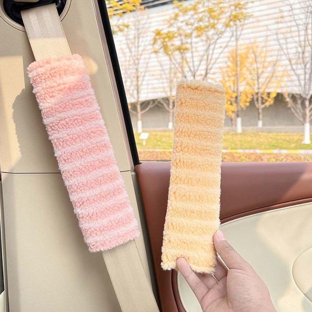 Plush Stripes Car Safety Belt Shoulder Pad 26cm Seatbelt Shoulder Protector  for Kids Adults