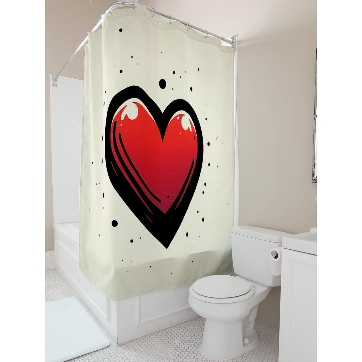 

Red Heart Waterproof Shower Curtain W60H190(CM)-1 Pcs