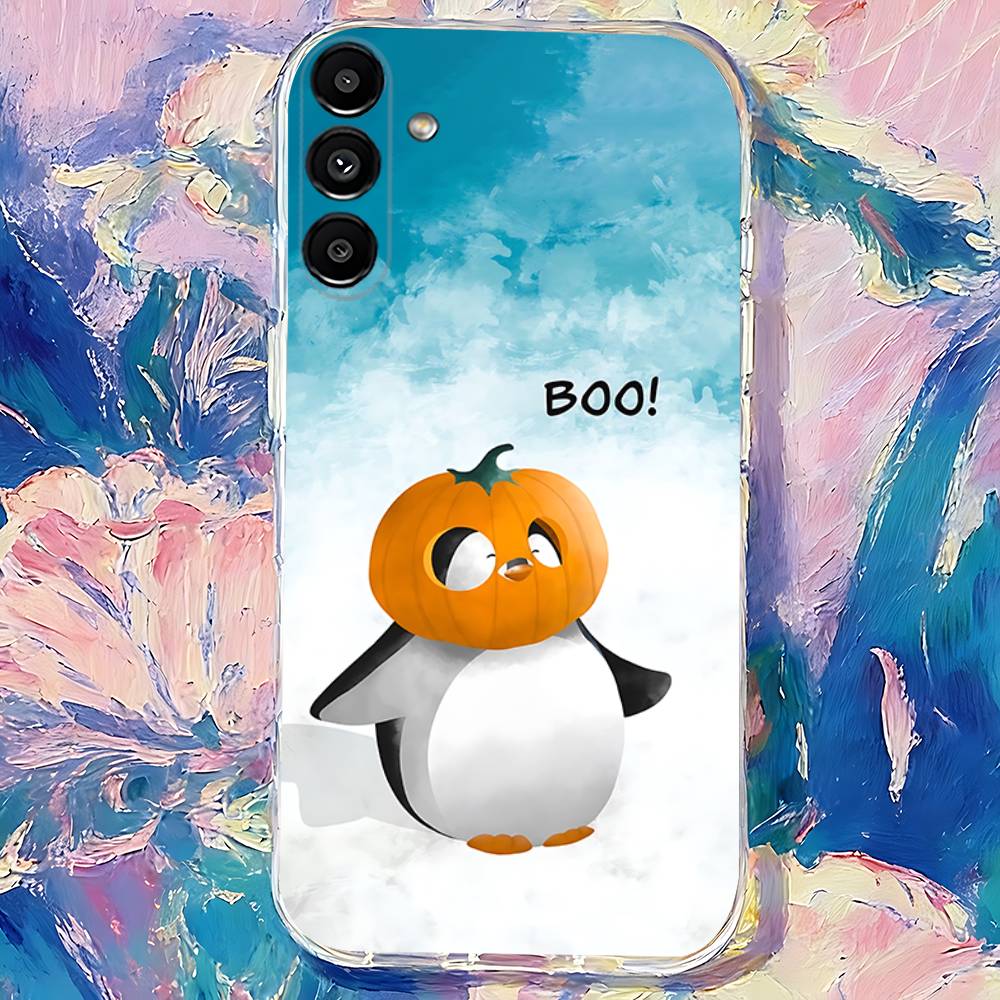 Cartoon Penguin Kawaii Cute Transparent TPU Case for  Samsung S21,S24,S30,S23,S25,S22,S20,S10,5G,FE,PIus,Lite,Ultra