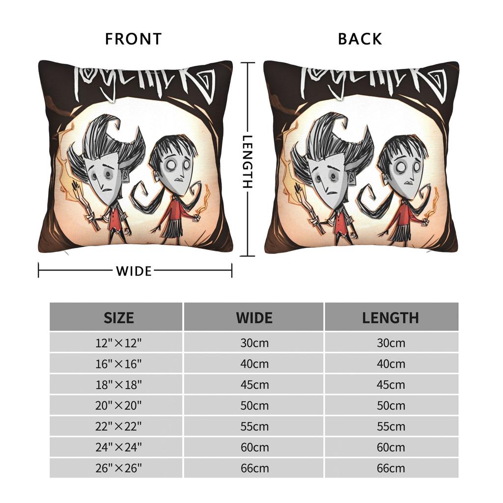 Don't Starve Characters Pillowcase Print Polyester Cushion Cover Decorative Survival Game Throw Pillow Case Cover Seat Zippered