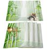 4 Pcs Placemat Brown Bamboo Pattern Table Mat For Dining Table Kitchen Accessories Coffee Tea Coaster
