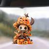 Character Playful Pumpkin Rearview Mirror Ornament For Festive Car And Home Styling