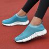 Women's Mesh Shoes with Trendy Fabric Design Comfortable Breathable Lightweight One Foot Outdoor Walking Casual Flat Shoes