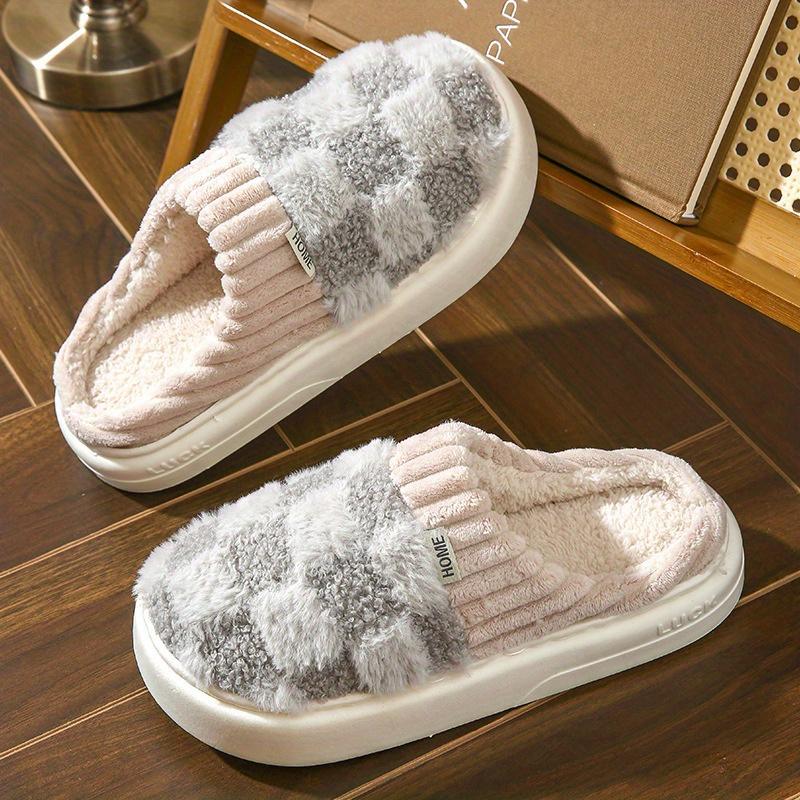 Cotton Slipper Women'S Non-Slip Plus Cashmere Warm Month Slipper Indoor Home Men Cute Fluffy Cotton Mop