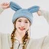 New Rabbit Ear Hat Girls Winter Warm Hat Beret Cute Stretch Plush Hat