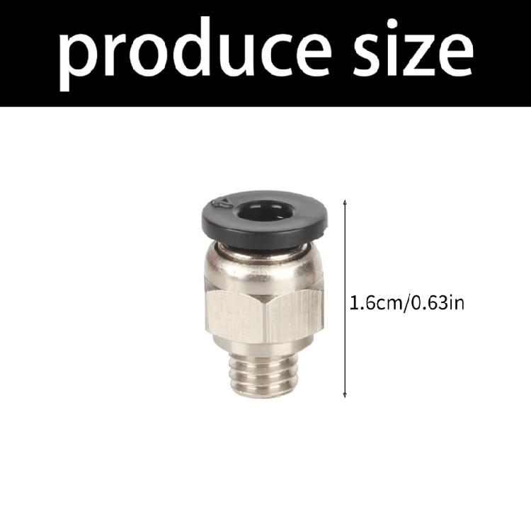 Industrielle PTFE Pneumatik-Adapter Verbinder 4er Pack PC4 M6 Gewindeanschluss Minimierter Luftstromverlust Design