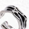 Couple Ring Thin Adjustable Open Band Stainless Steel Texture Minimalist Geometric Design Finger Ring Jewelry Gift