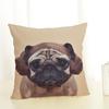 Niedlicher Mops-Hund-Druck-Kissenbezug, kreativer Mops-Baumwoll-Leinen-Kissenbezug, dekorativer Kissenbezug, Wohnaccessoires-Kissenbezug