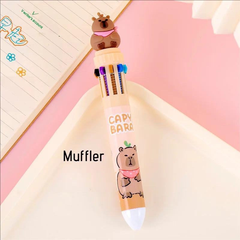 

Kawaii Capybara Multicolor Pen 0.5Mm Vivid Ink Pen Animation Creative Gel Capybara Pen Ten-Color Brown Vivid 10-Color
