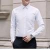 Men's Formal White Velvet-Lined Non-Iron Long Sleeve Shirt with Pocket