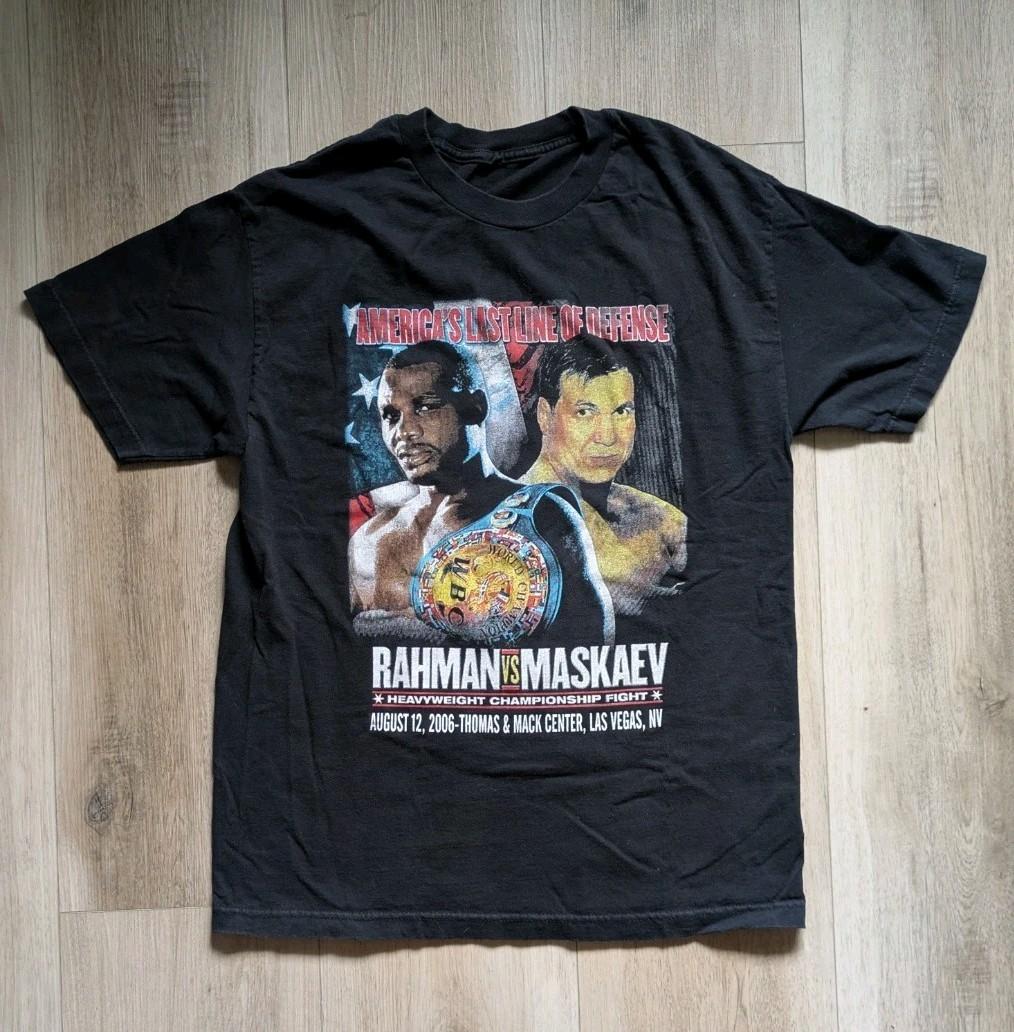 Vintage Y2K Hasim Rahman vs. Oleg Maskaev II Boxing Promo Shirt Size Medium Unisex T-Shirt XXXL