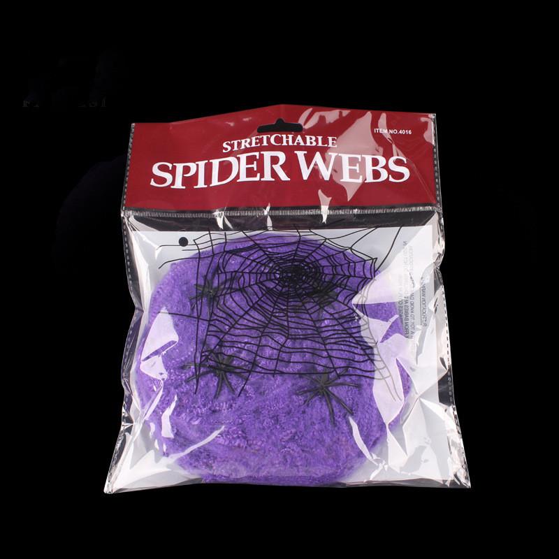 1-5PCS Halloween Decoration Spider Web Artificial Spider Web Stretchy Cobweb With Spider Horror Gothic Haunted House Home Decor