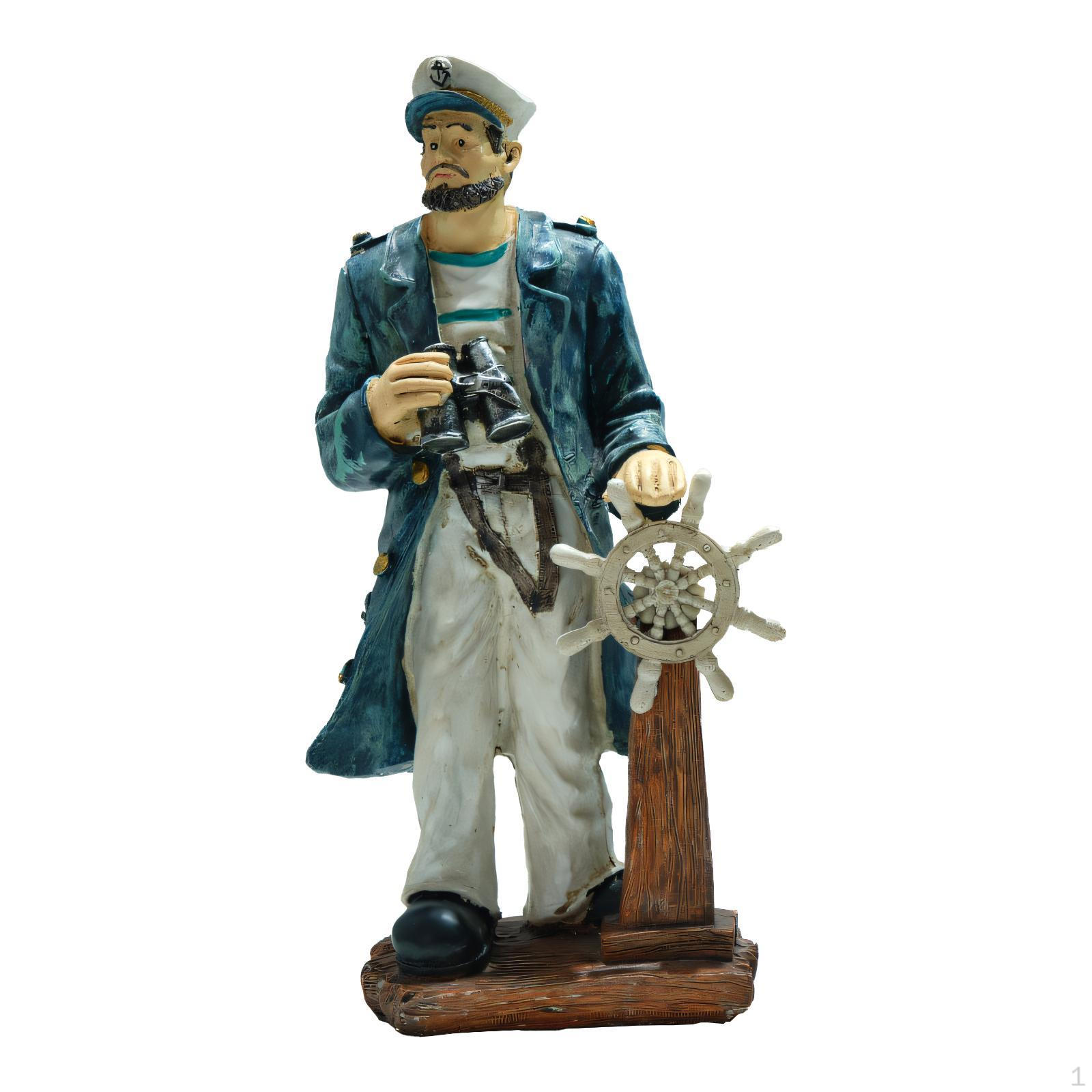 Статуэтка рыбака, фигурка, украшение для стола, домашний декор, рождественский подарок, скульптура, смола, моряк with Rudder