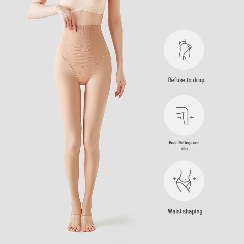 High Waist Slimming Nude-Look Fleece Leggings for Tall Women – Spring/Autumn