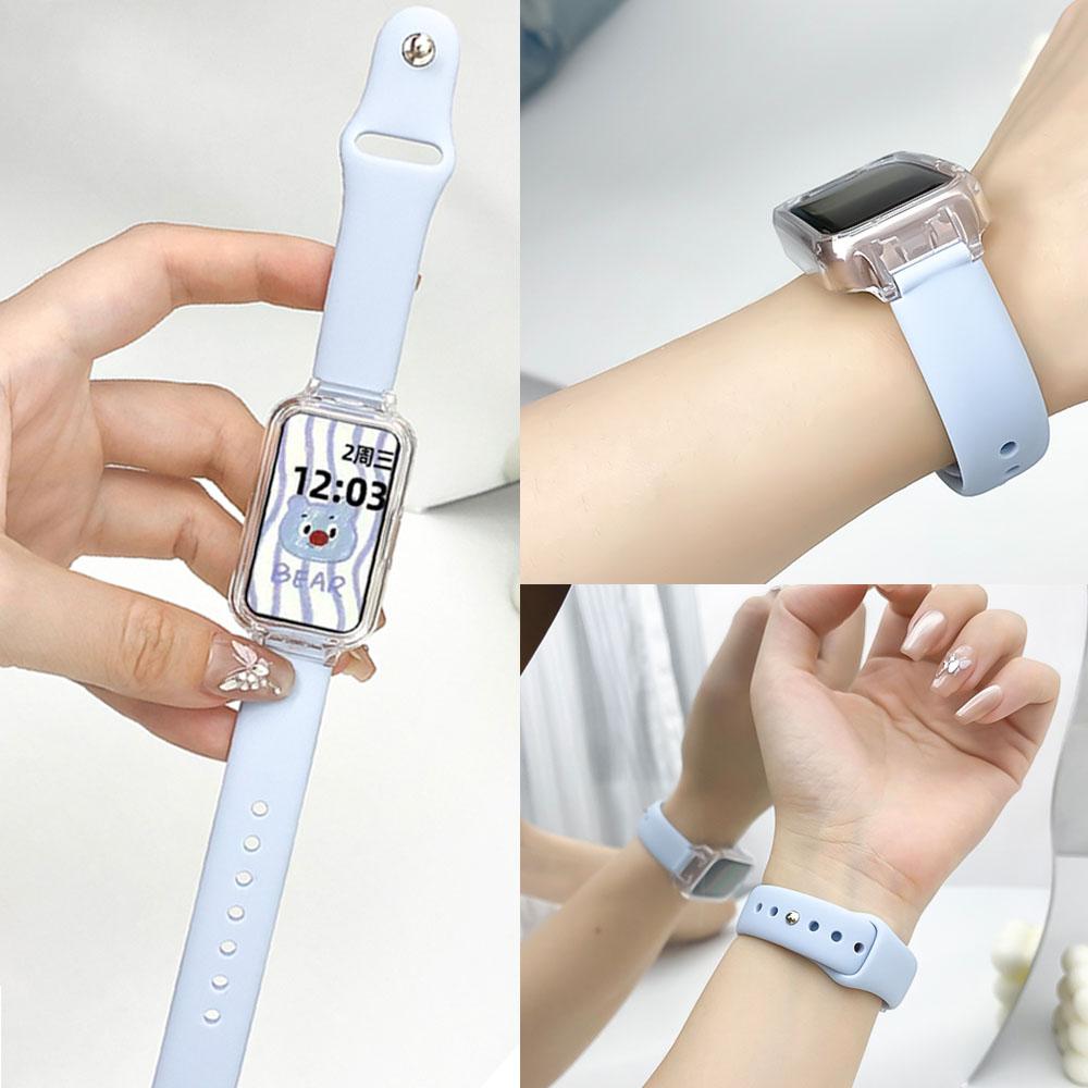 Прозрачный чехол+ремешок Для Huawei Band 10/9/9 NFC Аксессуары Спортивный силиконовый браслет для часов correa для Huawei Bands 8/8NFC Чехол