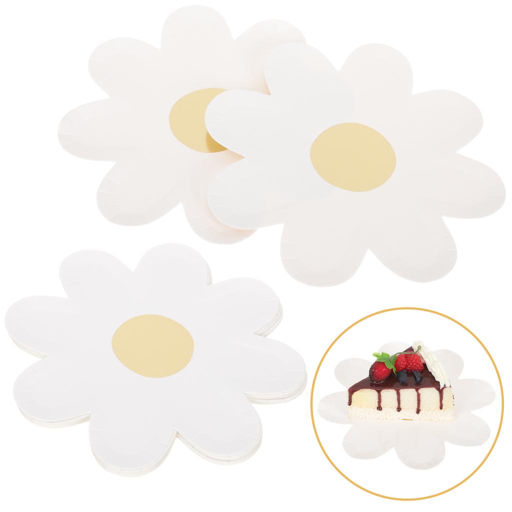 20 Pcs Decorations Flower Plate Platters Dessert Paper Plates Accessories White Kids