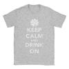 Keep Calm and Drink On St Patricks Day Unisex T Shirts  Leisure Tees Short Sleeve Crewneck TShirt Cotton Printed Tops