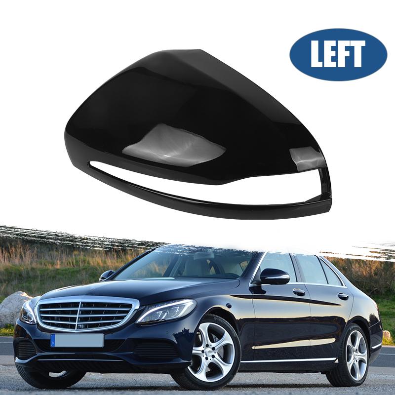 LHD Rearview Mirror Cover For Mercedes Benz C GLC S E Class W205 X253 W222 W213 W238 Glossy Black/Carbon Fiber Side Mirror Cover
