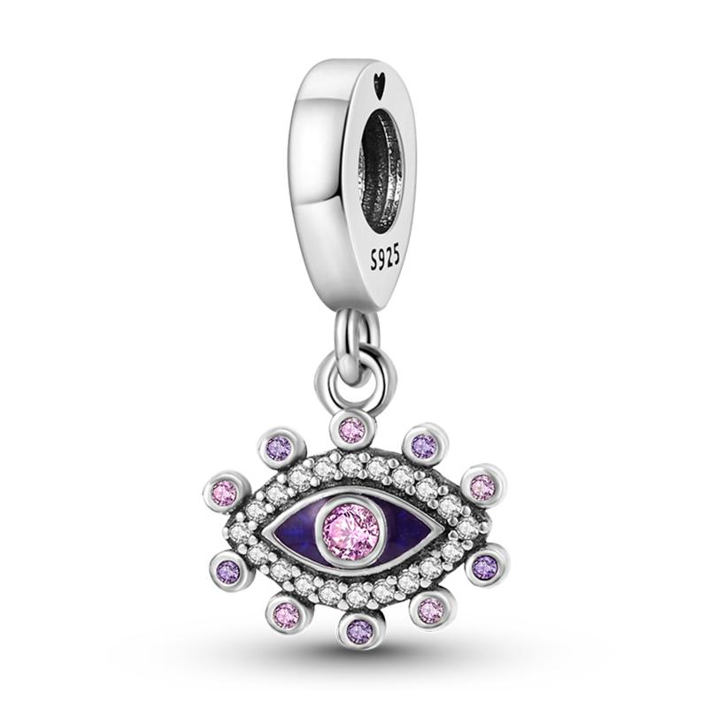 100% Rame Zircone Scintillante Occhio del Diavolo Occhio di Horus Auguri Migliori Portafortuna Perline Adatte a Braccialetti da 3 mm Gioielli Fai da Te
