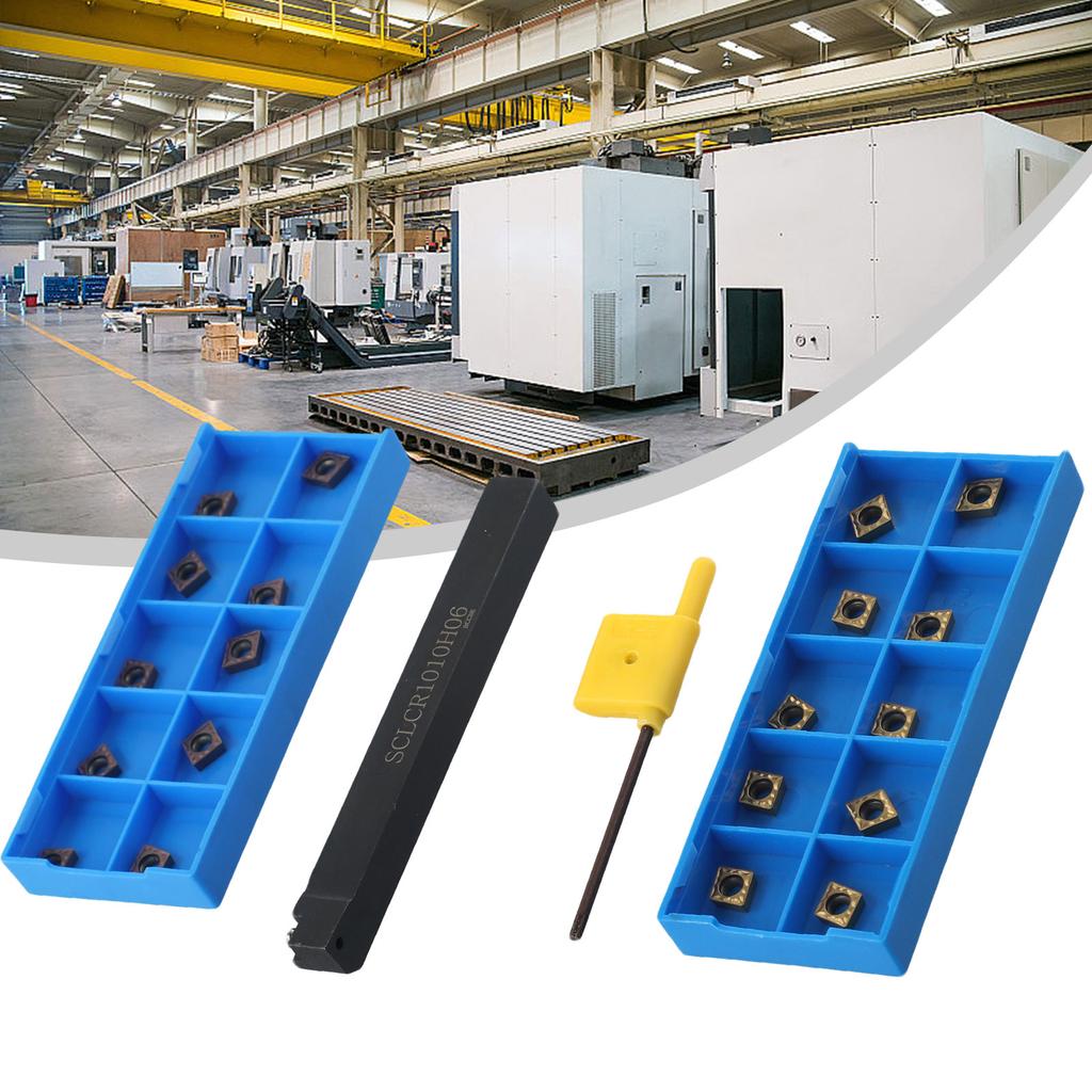 Efficient Tool for Semi Finishing and Finishing 20PC CCMT060204 CCMT21 51 Insert + SCLCR 1010H06 Lathe Turn Holder