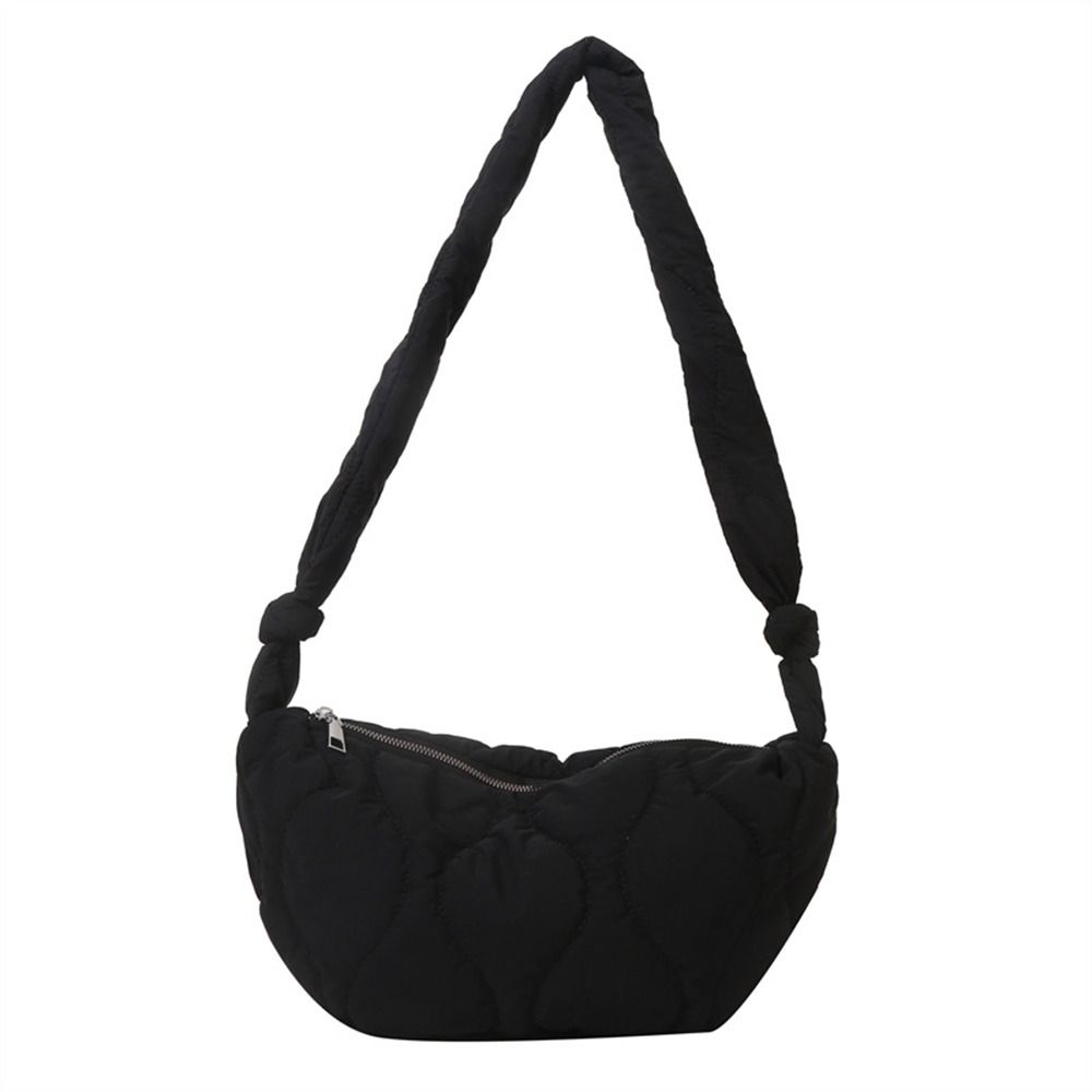 Fashion Solid Color Shoulder Bags Large Capacity Down Cotton Padded Quilted Tote Bag Shopping Bag Women Girls