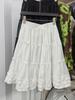 Spring/Summer 2026 High-Waisted Korean Style Ruffled Lace Cake Skirt