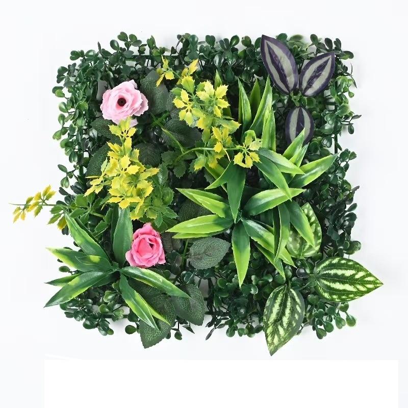 1PC 25X25cm Artificial Plants Grass Wall Panel Hedge for Indoor Outdoor Home Garden Decoration Fake Plant Grass Wedding Decorati