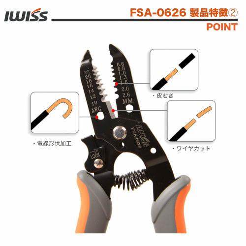 IWISS Wire Stripper for Solid and Stranded Wires (For Thick Wires (0.6-2.6mm Core Diameter))
