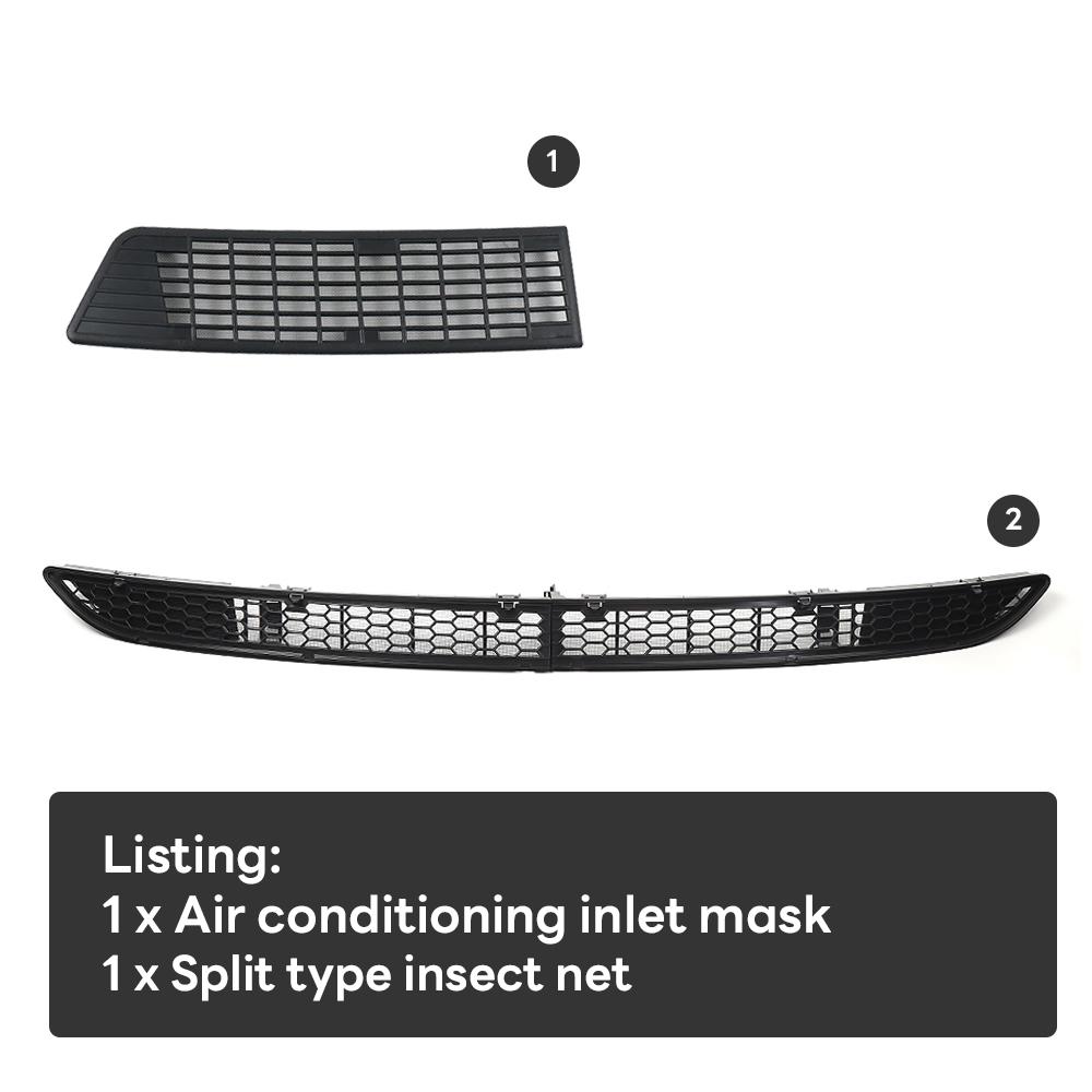 For Tesla Model 3 Highland 2024 Lower Bumper Anti Insect Net Anti Dust Proof Inner Vent Grille Cover Insect-proof Front Cover