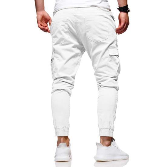 Herren Dicke Cargohose Kordelzug Taille Warme Jogginghose Herbst Winter Freizeit Hose mit Mehreren Taschen für Reise Arbeit Alltagskleidung
