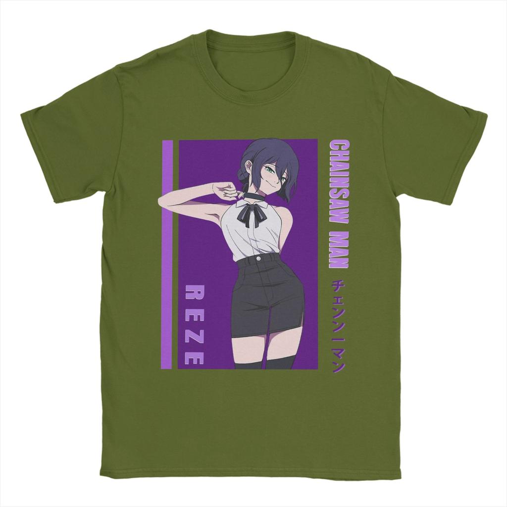 Oversized TShirt Chainsaw Man Reze Japanese Anime Cotton T Shirts Tee Shirt for Man Summer Y2K Casual Short Sleeve Top Tees