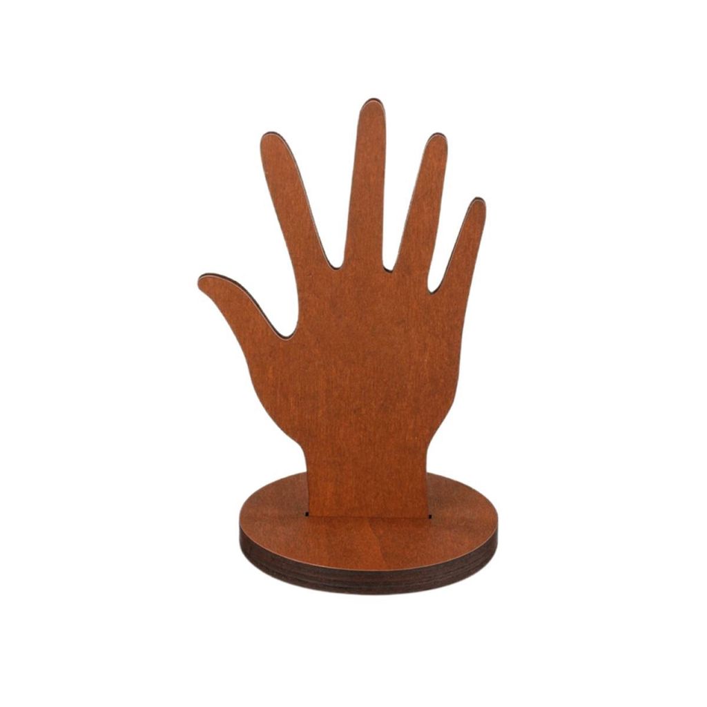 Home Decor Hand Model Stand With Wooden Jewelry Organizer For Modern Living Spaces