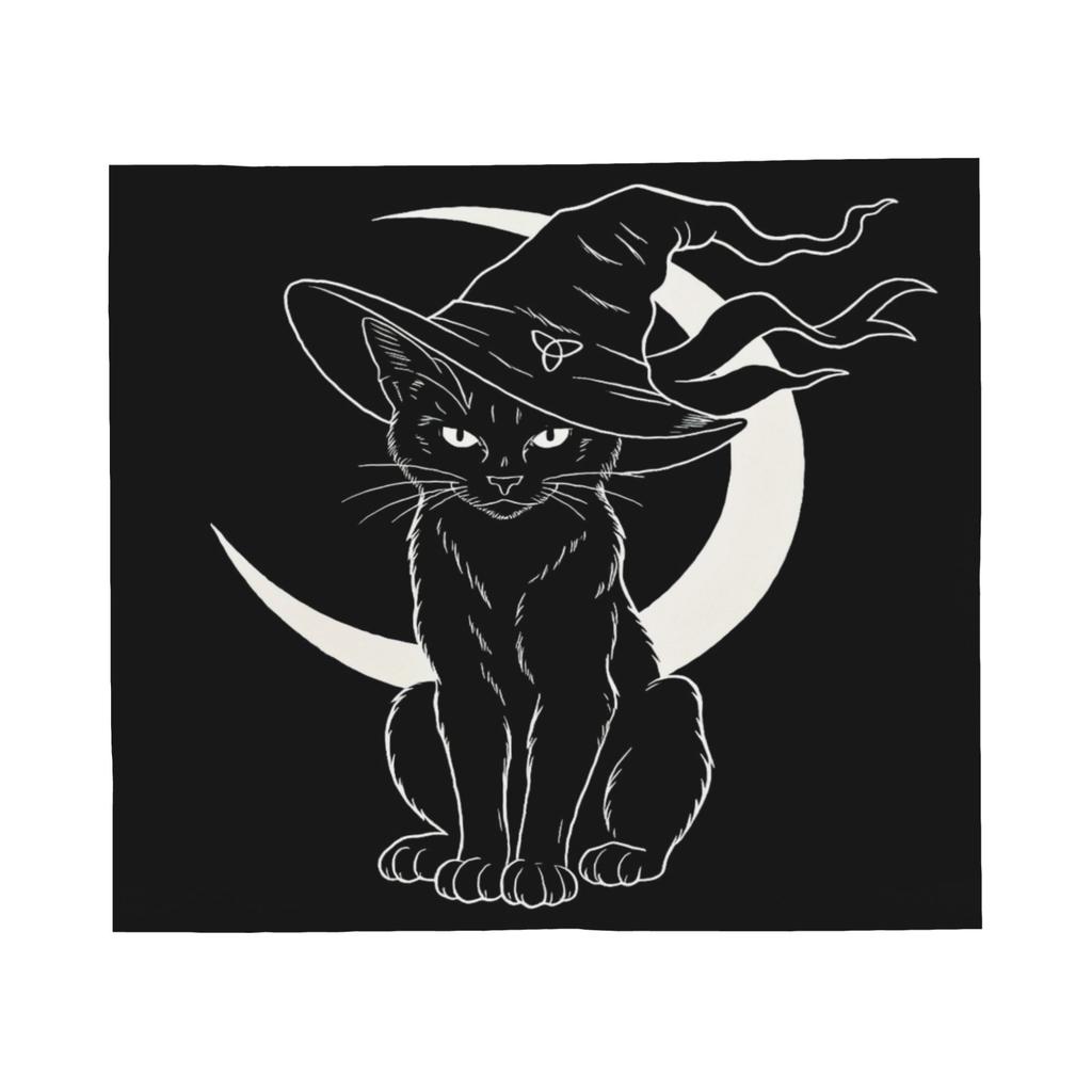 Halloween Black Cats Knitted Blanket Witchy Spooky Flannel Throw Blankets Home Couch Personalised Ultra-Soft Warm Bedspreads