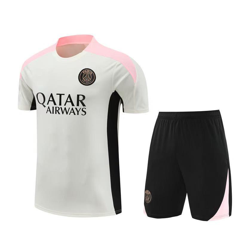 Paris Short Sleeve Training Jersey Set for Adults & Children - Summer Pre-Match Sports Kit