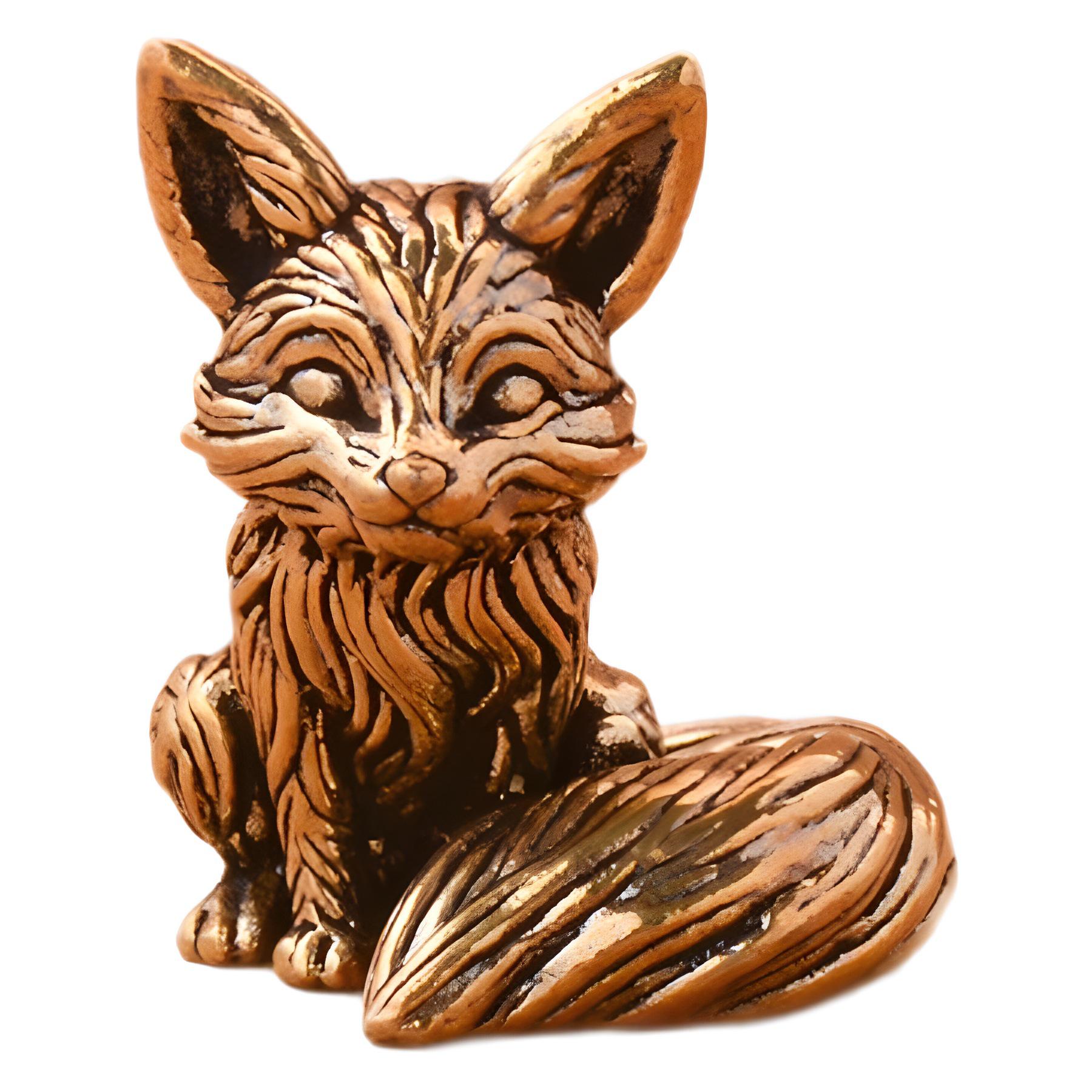 

Американский потертый латунный лис, украшение для стола или кабинета Cute Fox