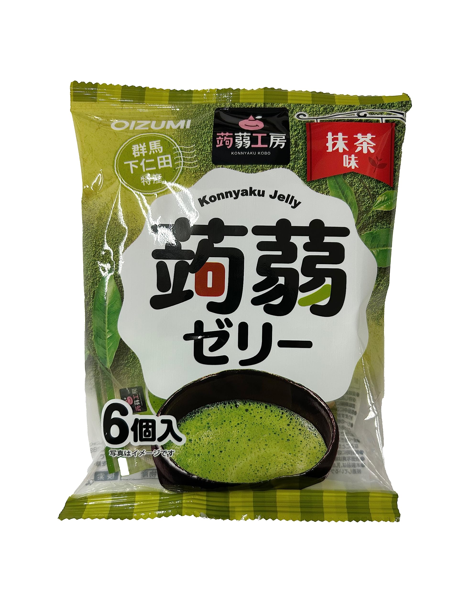 Shimonita Bussan Konnyaku Kobo Желе из конняку со вкусом матча кусочки x 8 (6 сумок)