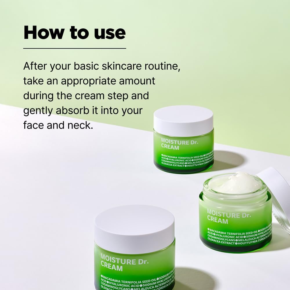 isoi Moisture Dr. Jang Soojin Hydrating Cream - Macadamia Oil, Centella, Hydrating & Soothing for Sensitive Skin Korean