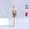 Vintage Pure Brass Zodiac Sheep Whistle Pendant – Chinese-Style Outdoor Survival SOS Signal.