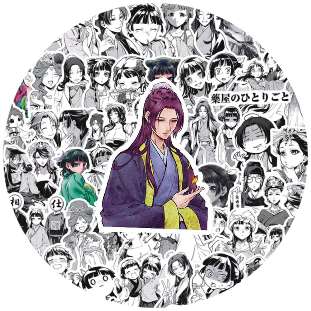 10/30/88pcs Classic Anime The Apothecary Diaries Stickers Black White Decals DIY Scrapbook Luggage Notebook Cute Maomao Sticker