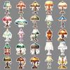 Retro Desk Lamp Stickers - 50pcs Cartoon Creative Waterproof DIY Wall, Glass, and Journal Decoration Stationery.