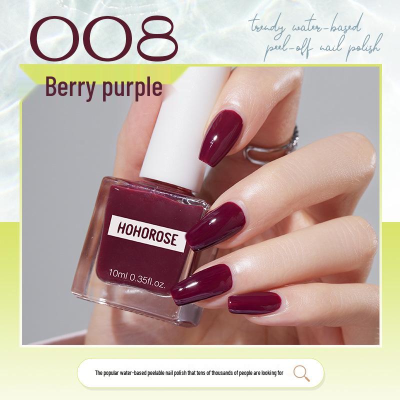 HOHOROSE Quick-Dry Water-Based, Peelable Nail Polish, 10ml, Perfect for Students