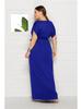 Plus Size Women’s Solid V-Neck Evening Dress, Sexy Loose Fit with Large Hem
