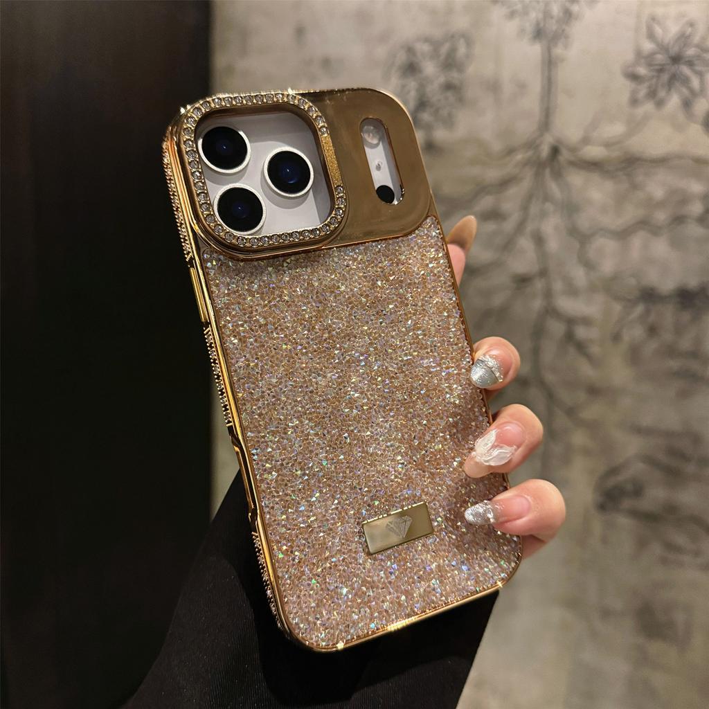 Luxury fashion Bling Glitter Phone Case For iPhone 17 Pro Max 16 15 Plus 14 13 12 11 Diamond Cover Protective Shell With bracket