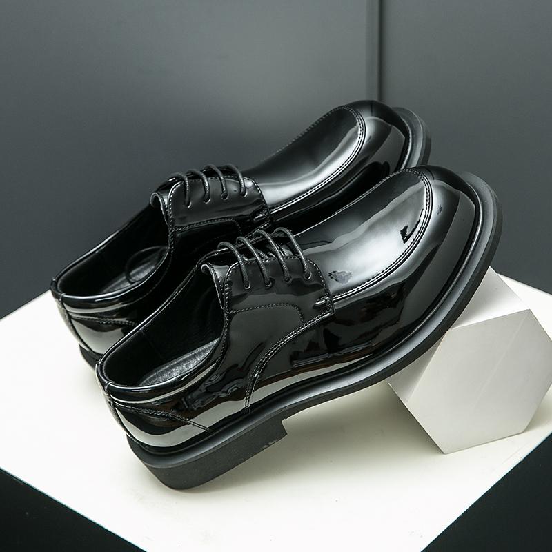 New Men Derby Shoes PU Lace Up Low Heel Round Toe Business Formal Men Shoes