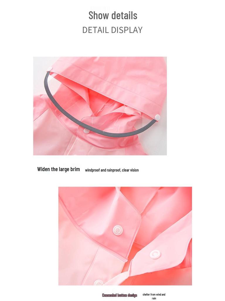 Sanrio Super Süßer Kuromi Regenmantel für Kinder mit Rucksackfach, Großer Schirm, Perfekt für Grundschul- und Kindergartenkinder.