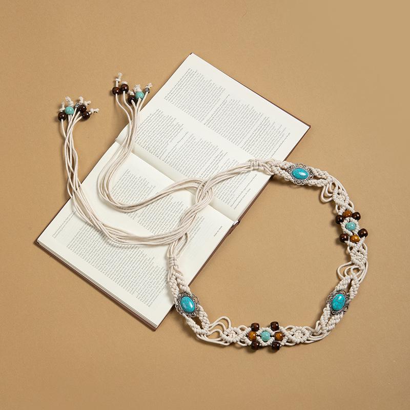 Bohemian Tassel Woven Belt - Women's Casual Exotic Korean Style Waist Ornament